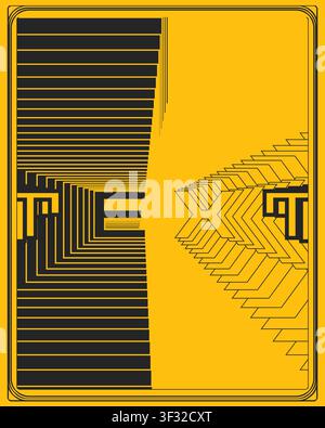 Geometric type poster dynamic zigzag visual effect abstract poster with kinetic letterforms geometric tension and clean modern aesthetics Stock Vector