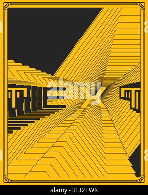Geometric type poster dynamic zigzag visual effect abstract type arrangement with sharp zigzag forms balanced spacing and bold visual energy Stock Vector
