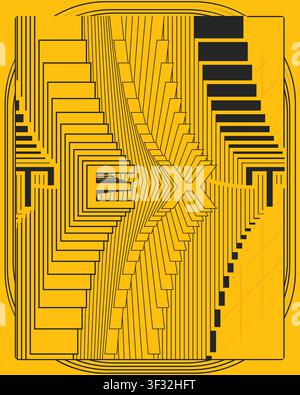 Creative typography poster optical motion and balance twisted letterforms clean composition strong contrast balanced movement effect for stylish Stock Vector