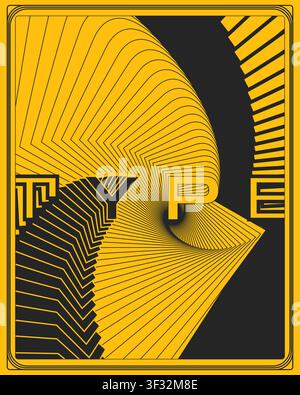 Sleek creative twisted 3D typography poster modern text style smooth gradients volumetric type layered illusions minimalist layout for contemporary Stock Vector