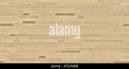 A seamless texture of light beige or tan colored bricks forming a wall. Stock Photo