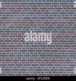 A seamless flat texture of a modern thin dark red and purple brick wall with clean white mortar. Stock Photo