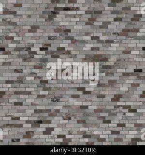 A seamless texture featuring an aged, weathered grey brick wall with subtle color variations. Stock Photo
