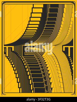 Eye catching creative 3D text poster twisted typographic style overlapping letters depth effects high contrast composition ideal for poster prints Stock Vector