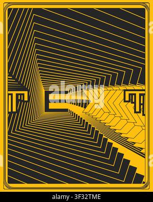 Minimalist creative twisted 3D typography poster bold layered type geometric structure subtle gradients strong shadow depth suitable for modern Stock Vector