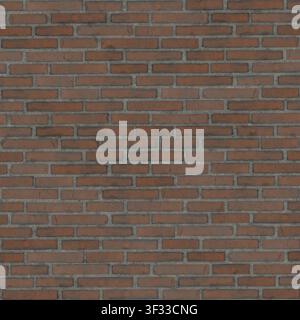 A texture of a weathered, dark red brick wall with evident aging and consistent mortar, suitable for gritty environments. Stock Photo