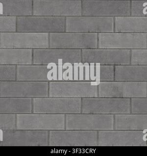 A seamless background texture of clean, uniform grey industrial bricks. Stock Photo