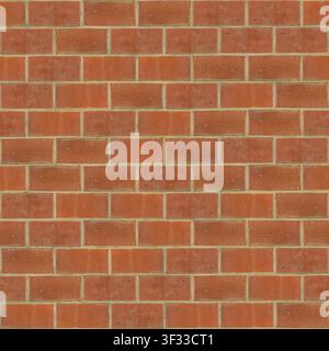 A seamless high-resolution texture of clean, classic red clay bricks with neat mortar joints. Stock Photo