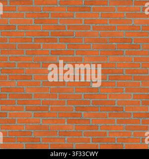 A clean, uniform wall of orange-red bricks with consistent mortar lines, suitable for architectural backgrounds. Stock Photo