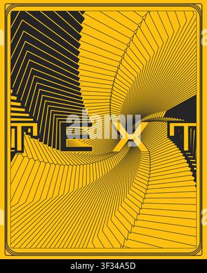 Creative 3D text poster twisted perspective typographic art flowing letterforms shadow play dynamic composition ideal for gallery wall living room Stock Vector