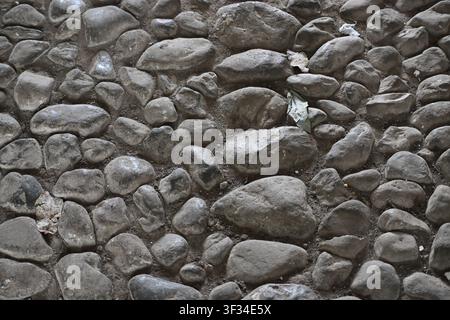 Traditional Cobblestone Courtyard at a Historic Hacienda in Imbabura, Ecuador Stock Photo