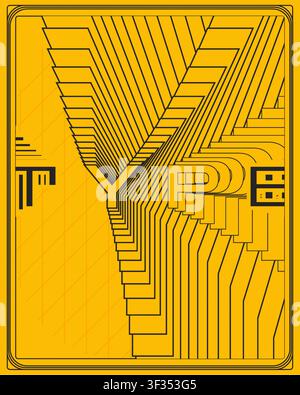 Modern twisted 3D typography poster creative text style optical depth layered color gradients bold sans serif lettering for contemporary wall art Stock Vector