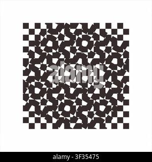 Seamless Geometric Pattern with Black and White Abstract Circular Motifs Stock Vector