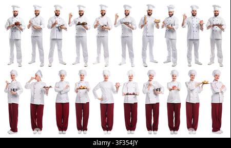 Head chef. Collection of portraits on white background Stock Photo