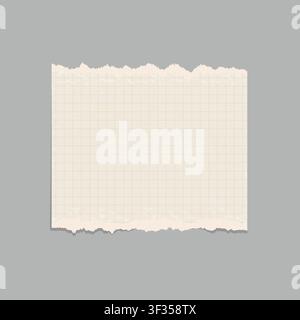 Torn paper from two sides with notebook in a box pattern Stock Vector