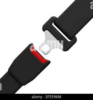 Seat belt buckle being fastened in 3d Stock Vector