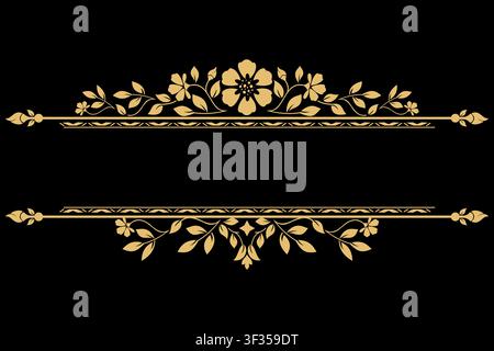 Vintage gold element. Graphic vector design. Damask graphic ornament. Stock Vector