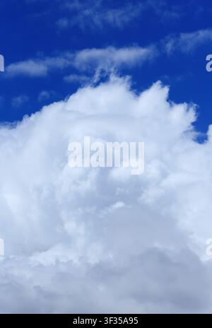 Cloudscape. Concepts - environment. Cumulonimbus, cumulus, stratocumulus and cirrostratus with a blue sky. Backgrounds. Copy space. Stock Photo