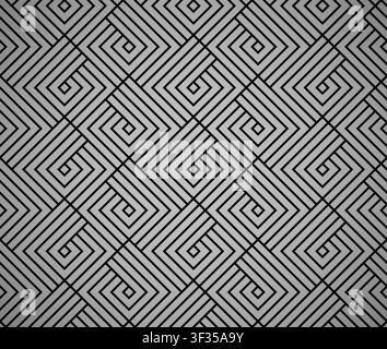 Abstract geometric pattern with stripes, lines. Seamless vector background. Black and grey ornament. Simple lattice graphic design Stock Vector
