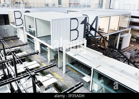 Angle view on big office with loft rooms for conference Stock Photo