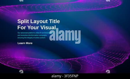 Technology transformation abstract background with ai network data tech. Blue pattern digital cyber vector flow connects artificial global. Business s Stock Vector