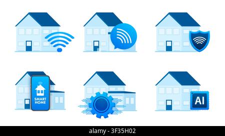 Smart home system managing wireless internet of things Stock Vector