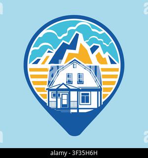 A classic American style house embodies a blend of architectural influences, historical significance, and a focus on gathering spaces, often featuring Stock Vector