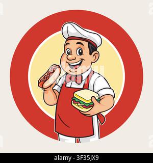 A sandwich is "two or more slices of bread or rolls with a filling between them." Based on that definition, a hot dog would seem to fall into the sand Stock Vector