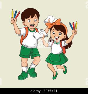 "Back to school" refers to the time when students return to school after a break, usually at the end of summer vacation. Stock Vector