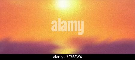 Grain sunset noise gradient background with mesh blend. Gritty vibrant blurred sunrise gradation effect backdrop. Orange and pink summer and autumn to Stock Vector