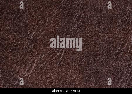 Dark brown genuine leather texture close up, macro shot of natural material background for design Stock Photo