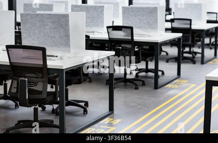 Modern office for workers with open space and computers Stock Photo