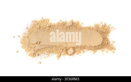 Powdered cosmetic ingredients, clay or face powder isolated on white background Stock Photo