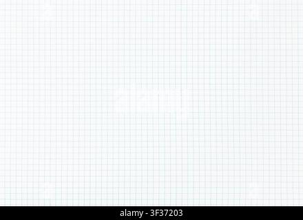 Blank white checkered paper background with light blue grid lines and clean copy space, useful for online learning, study at home, homework, writing, Stock Photo