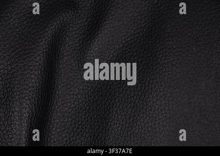 Black Genuine Leather Texture Background Surface Stock Photo