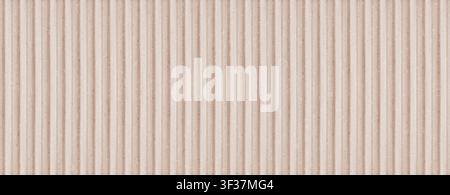 Cardboard beige horizontal textured corrugated background. Packaging container seamless Realistic 3d pattern. Wrapping paper siding bg design template Stock Vector