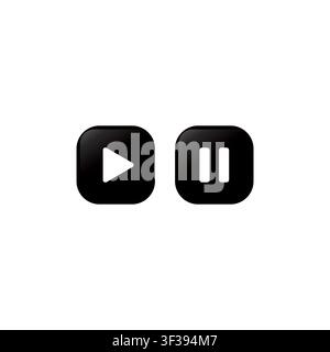 Play button and pause symbol media. video icon vector Stock Vector
