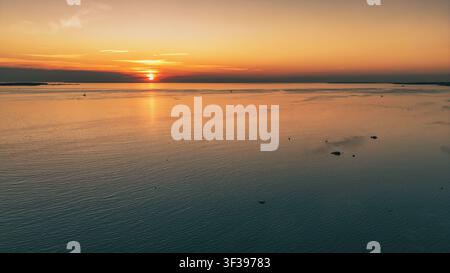 Beautiful Aerial View of a Baltic Sea Sunset in Tallinn Estonia Stock Photo