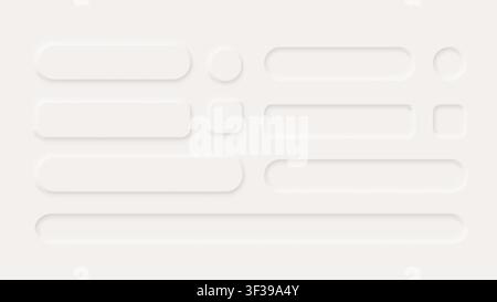 Neumorphism Button Label Frame White 3d Elegant Shadow Web Vector Icon Ui Digital Neomorphism Interface Collection Stock Vector