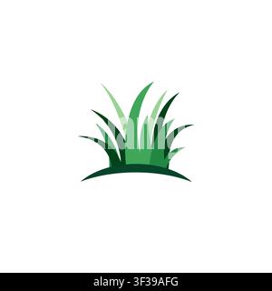 Grass vector icon on white background. green grass logo design Stock Vector