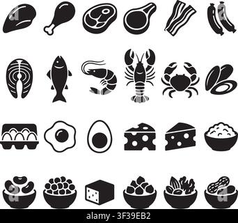 Black and white electrical tools and equipment icons including plugs, lightbulb, multimeter, pliers, wire, toolbox, hammer, thermometer, battery, t... Stock Vector