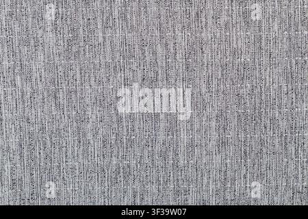 Gray woven fabric texture background with subtle vertical linen weave for interior design Stock Photo