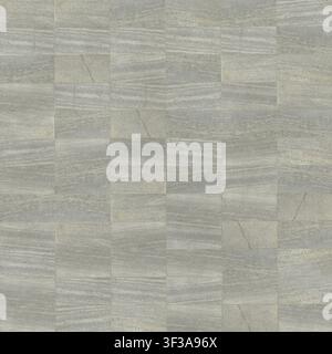 A seamless texture of light grey rectangular stone pavers aligned in a neat stacked grid pattern. Stock Photo
