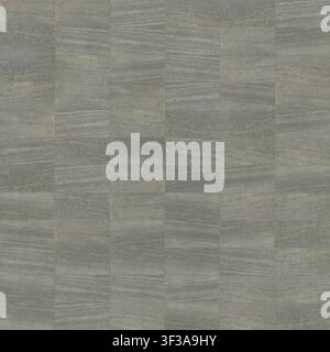 Grid arrangement of rectangular grey textured stone tiles creating a clean architectural surface texture. Stock Photo