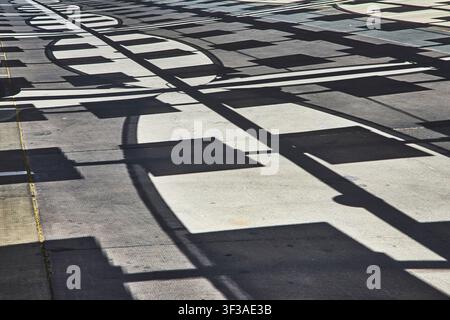 Shadow Patterns on Pavement at Springs Preserve in Las Vegas Nevada Stock Photo