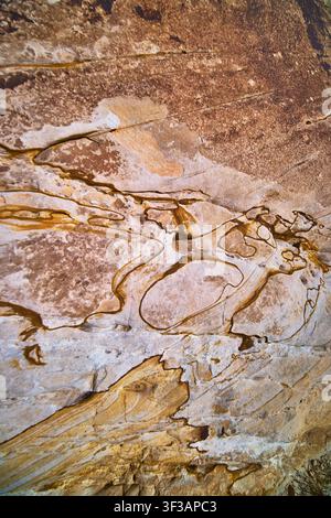 Abstract Sandstone Patterns and Erosion Texture Close Up Natural Rock Surface Stock Photo