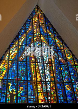 Stained-glass window in Tromso's Arctic Cathedral Stock Photo