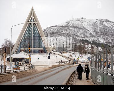 The Arctic Cathedral in Tromso Stock Photo