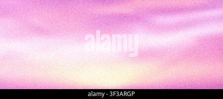 Grain sunset noise gradient background with mesh blend. Gritty vibrant blurred sunrise gradation effect backdrop. Yellow and pink summer and autumn to Stock Vector