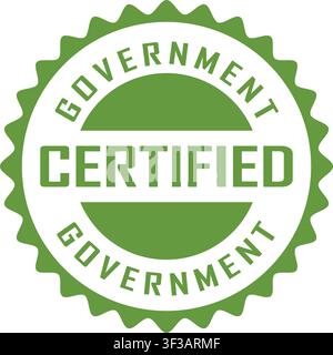 Green Government Certified Label for Compliance and Quality Standards Stock Vector